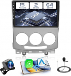 Hikity 2 + 64 GB Android 13 autoraadio Mazda 5 2007 2008 2009 2010 Raadio Carplay Android auto traadita, 9-tolline IPS puuteekraaniga raadio koos tahavaate kaamera, Bluetooth, Navi, WiFi, DSP, EQ, peegel