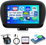 2G & 64G 9-tolline Android autoraadio Fiat 500X 2014-2020 koos Carplay Android Car Wireless, puuteekraaniga Bluetooth HiFi/RDS/FM raadio, WiFi Navi/AHD tagurduskaameraga