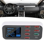 Multi USB autolaadija, 40W 8 pordi QC3.0 kiire autolaadija adapter 12V-24V t&uuml;&uuml;p C PD autolaadija sigaretis&uuml;&uuml;taja adapter mitmetele seadmetele