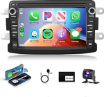 Podofo 7-tolline autoraadio 2 DIN Renault Dacia Duster Sandero Dokker Logan Lodgy Captur Wireless Carplay Android Auto Bluetooth puuteekraaniga WiFi / GPS navigatsiooniga HiFi / RDS/FM + AHD tagumine vaade