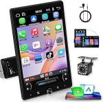 Rimoody Autoradio 1 DIN juhtmevaba Carplay Android Auto 10,4-tolline p&ouml;&ouml;rlev puuteekraaniga autoraadio iOS / Android peeglilink Bluetooth FM-raadio USB / AUX / EQ / MIC roolijuhtimispuldi juhtimine tagurdamine