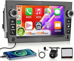 【4+64G】 Hodozzy Carplay Autoradio f&uuml;r Opel Astra Corsa Meriva Zafira mit USB Typ-C Android Autoradio 7 Zoll In-Cell Bildschirm mit Android Auto/WiFi/GPS/RDS/FM/Bluetooth, Grau