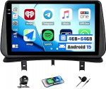CAMECHO 4+64G 9 Zoll Android 15 Radio f&uuml;r Renault Clio 3th 2007-2014, Renault Navi Autoradio mit GPS WiFi Wireless Carplay Android Auto RDS FM Mirror Link mit R&uuml;ckfahrkamera