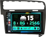 SXAUTO &brvbar; 8G + 256G &brvbar; Android 13 IPS Autoradio Golf 7 (2013-2018) - Sisseehitatud Carplay/Android Car/DSP - LED kaamera + MIC - DAB roolijuhtimispult kiire boot 360-CAM WiFi - 2 DIN 10.1 tolli - Hall - Hall