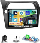 4+128G Android 15 autoraadio Honda Civic 2006-2011 juhtmevaba Carplay Android Car Roinvou, 9-tolline autoraadio Incell puuteekraaniga GPS-navigatsiooniga Bluetooth EQ WiFi RDS FM SWC MIC tagurdamine