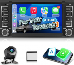 NHOPEEW 4+64G autoraadio VW Touareg 2004-2011 / Transporter T5 2004-2009 - Traadita Carplay ja Android auto WiFi GPS - Mirror Link Steer 32EQ Wheel Control Split Screen + tagantvaate kaamera