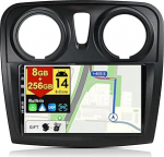 [8G+256G, 8-Core] - Android 14 IPS Autoradio Dacia - Sandero (2012-2017) - Traadita CarPlay/Android Car/DSP - LED-kaamera ja mikrofon - 9-tolline 2 DIN - DAB roolijuhtimispult Fast-Boot 360