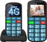 Tosaju 4G vanemate mobiiltelefon ilma lepinguta Suurte nuppudega mobiiltelefon Lihtne pension&auml;ride mobiiltelefon suurte nuppudega laadimisjaam h&auml;daabik&otilde;ne nuppu taskulamp &auml;ratuskell 1000 mAh aku 1,77