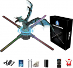 Hologrammiprojektor, Missyou 52 cm 3D hologrammiprojektor ja 700 videokirjandus, HD LED 2000 x 1444PX resolutsiooniga hologrammiprojektori reklaamidekraan, n&auml;ituste, kaubanduskeskuste, seina, kummituste jaoks