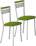 ASTIMESA Two Metal Kitchen Chairs with Backrest and Seat - Green