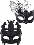 Masquerade Pair Maskid, liblikas / Luikene / Karva Veneetsia naiste mask ja Kreeka s&otilde;dalane meeste mask Fancy Dress Party jaoks