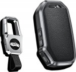 HIBEYO Smart Leather Key Case kaitsekate auto v&otilde;tme puhul sobib KIA Sportage GT Stinger Sorento Soul Rio Optima NIRO Forte Ceed v&otilde;tmepuldi kaugjuhtimispuldi musta v&auml;rvi