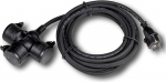 Vastupidav aiapistikupesa 3 x Schuko, 5 m kaabel, v&auml;litingimustes kasutatav pistikupesa koos pikenduskaabliga, mitmekordne pistikupesa painduva kummist kaabliga ja ilmastikukindla korpusega, 230 V, IP 44