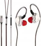 LINSOUL 7Hz Salnotes Zero HiFi 10 mm d&uuml;naamilise juhiga k&otilde;rvaklapid IEM metallist komposiitmembraaniga, roostevabast terasest esiplaat, eemaldatav 2-pin OFC kaabel (valge, mikrofoniga, t&uuml;&uuml;p C)