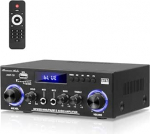 AMP-10 Bluetooth v&otilde;imendi RMS 50WX2 Stereo Audio v&otilde;imendi vastuv&otilde;tja koduk&otilde;larile 2.0 kanaliga Max 600W v&auml;ljund Mini v&otilde;imendi koos FM-raadio, Echo, MIC, USB, SD sisendiga