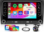 Hodozzy 2G + 64G Android Autoradio Audi A4 B6 S4 RS4 Seat Exeo jaoks koos juhtmevaba Carplay Android Car Mirrorlinkiga, 7-tolline puuteekraaniga autoraadio koos navigatsiooniga WiFi Bluetooth DSP FM / RDS raadioga koos