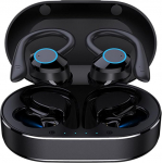 Goshyda traadita k&otilde;rvaklapid, Q23 PRO Bluetooth 5.1 spordi veekindlad k&otilde;rvaklapid koos traadita laadimiskohvriga, stereok&otilde;rvaklapid m&uuml;ra t&uuml;histamisega, sisseehitatud mikrofon, spordi jaoks (must)