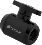 Corsair Hydro X-seeria XF-kuuliventiil (G1/4-tolline BSPP adapteri keere, messingist valmistatud vastupidavus, kaheastmeline tihend, k&otilde;rgekvaliteediline pinnakate, m&otilde;eldud suure vooluhulga jaoks) mustana