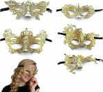 Maskerade Maske f&uuml;r Frauen 5er Set - Elegante Spitzendesigns mit Schmetterling, Krone, Ph&ouml;nix, ein&auml;ugiger & spitzer Stil - Schwarze Spitze Party Masken f&uuml;r Halloween, Karneval, Ball