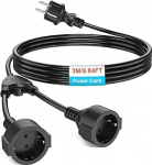 Pikenduskaabel 2 Schuko pistikupesaga, pikenduskaabel 3 m, puutetundlik siseruumide kaitse, IP20, 1 mm&sup2;, 250 V, 16 A, 3680 W - must