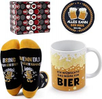 Geschenke f&uuml;r M&auml;nner, Lustiges Bier Geschenkset mit Tasse & Socken, Geburtstagsgeschenk, Vatertags f&uuml;r Papa, Freund, Kollegen, Geschenk f&uuml;r Bierliebhaber