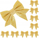 ZSYIULIA Weihnachtsbaum-Schleifen, 13 cm, glitzernde Weihnachtsschleifen f&uuml;r Weihnachtsbaum, kleine goldene Schleife, Ornamente, Pailletten-Fliegen f&uuml;r Weihnachtskr&auml;nze, Girlande, Baumdekoration, 8