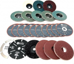 Wellerwerkzeuge I XXL Accessory Set Diameter 76 x 10 mm Suitable for Mini Battery Angle Grinder e.g. Bosch GWS 12 V 10.8 V Cutting Discs Flap Discs