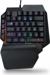 Lazmin112 &uuml;he k&auml;ega m&auml;nguklaviatuur, m&auml;nguklaviatuur numbriline klaviatuur, RGB taustavalgustusega ergonoomiline klaviatuur randmetoega, USB Plug and Play, arvutile/lauaarvutile/nootebookile/ mobiiltelefonile/tahvlile