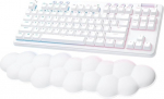 Logitech G 715 mehaaniline traadita m&auml;nguklaviatuur RGB valguskiirusega, lineaarsete l&uuml;lititega (GX Red) ja randmetoega klaviatuur, mis &uuml;hildub PC ja Maciga, prantsuse AZERTY - valge