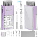 Ordilend Keyboard Cleaning Set, 10-in-1 Screen Cleaner Kit with Brush for Mobile Phone, Keyboard, Laptop, Tablet, Computer, PC Monitor, Camera, with Patent, Light Purple