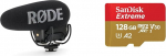 R&Oslash;DE VideoMic Pro+ Premium Shotgun Microphone & SanDisk Extreme microSDXC UHS-I memory card 128 GB + Adapter