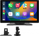 Junsun Carplay navigatsioon CarPlay & Androidiga autos, veoautos ja matkaautos, toetab Bluetooth, h&auml;&auml;ljuhtimine, mustas toonis