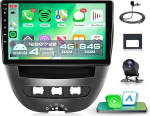 4G + 64G Android autoradio Toyota Aygo Peugeot 107 Citro&euml;n C1 2004-2014 10,1-tolline Incell puuteekraaniga autoraadio traadita Carplay Android auto GPS navigatsiooniga WiFi Bluetooth FM/RDS/EQ/SWC
