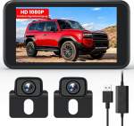 AUTO-VOX juhtmevaba tagurduskaamera: 5-tolline LCD 1080P tagurduskaamera traadita toetab 2 kaamerat, tagurduskaamerad tagantj&auml;rele paigaldamine stabiilse signaaliga, IP69K veekindel, &ouml;ine n&auml;gemine autole, veoautole.