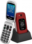 Funker E350 MAX Audio3 Plus 4G mobiiltelefon h&otilde;lpsasti kasutatava kattega, suured nupud, k&otilde;rvaklappidega &uuml;hilduv Audio Pro, tugev helitugevus, kaugkonfigureerimine, SOS-nupp (punane)