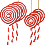 MELLIEX Pack of 6 Christmas Lollipop Ornaments, Lollipop rippuvad kaunistused, akr&uuml;&uuml;l j&otilde;ulupuu kaunistus, ripats, puu kaunistus, Lollie j&otilde;ulup&auml;rja kaunistus