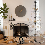 Barton j&otilde;ulud metallist ornamentide statiiv koos konksudega ornamentide, v&auml;ikeste k&auml;sit&ouml;&ouml;esemete jaoks, sepistatud rauast ornamentide v&auml;ljapanek, lihtne paigaldus, 77 tolli, must