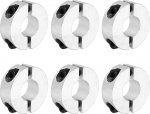 sourcing map Schaftmanschette, 15 mm Bohrung, doppelt geteilte Aluminiumlegierung, Klemmwellenmanschetten mit M5-Schraube f&uuml;r industrielle Automatisierung, F&ouml;rderbandsysteme, 6 St&uuml;ck