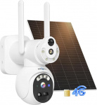 Hiseeu Double Lens: 3G/4G LTE Outdoor Surveillance Camera with SIM Card, Outdoor Battery with Solar Panel, 3MP PTZ Solar IP Cameras with PIR Motion Sensor, Colour Night Vision, 2-Way Audio