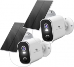 Menborn Solar Surveillance Camera Outdoor Battery 2K: WiFi Camera Outdoor Wireless with AI Motion Detection Outdoor - 2.4GHz Coloured Night Vision 2-Way Audio Spotlights IP65 Compatible with Alexa 2