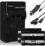 2 x aku + laadija (v&otilde;rk, auto) &Uuml;hildub Sony NP-FS11-ga &Uuml;hildub Sony Cybershot DSC-F55, F55V, F505, F505V, P1, P20, P30 / DCR-PC1, PC2, PC3, PC4, PC5, TRV1VE / RUVI CCD-CR1ga