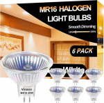 Vinaco GU5.3 halogeenlamp, 6 tk, k&otilde;rge heledus, MR16, 20 W, 12 V, timmitav, GU5.3 lambid, pikk kasutusiga, 2800 K sooja valge, MR16 GU5.3 sokkel