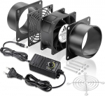 GDSTIME 80 mm aksiaalne kanalventilaator 230 V toruventilaator 80 x 38 mm 220 V v&auml;ljalaskeventilaator 5500 rpm topelt kuullaagritega kanalventilaator 4 V-12 V kiiruse reguleerimine