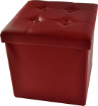 Casatessile Ecopelle Pouf Large 50 x 50 x 50 cm Suur Reposapi&eacute;s konteiner XXL Bordeaux