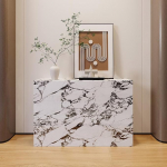 Console Table aus Vollem Marmor, Beistelltisch Schmal Moderne f&uuml;r Flur, Eingang, Hall, Stabil, ohne Montage Erforderlich(White)