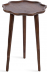 Kate and Laurel Alezar Moderner Beistelltisch aus Holz, rund, 15 x 15 x 22, Walnussbraun, Mid-Century Massivholz-Beistelltisch mit gewelltem Rand, f&uuml;r Schlafzimmer, Nachttisch oder Wohnzimmer