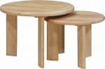 Nesting-Couchtische 2er-Set Schwarz Massivholz Mango, Moderne Beistelltische f&uuml;r Wohnzimmer, platzsparendes Design, vielseitige Ablage f&uuml;r Zeitschriften und Deko