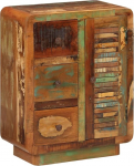 vidaXL Sideboard, kapp 3 sahtliga, 2 kambriga, elutoa kapp, uksega kapp, kapp, k&uuml;lgkapp, koridorikapp, vana puidust massiivne kapp