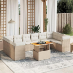 Homgoday Garden Diivan Set 11 t&uuml;kki Beeži Poly Rattan padjad Set Diivan Voodi Elutuba Diivan Set Diivanid Outdoor Garden V&auml;lism&ouml;&ouml;bel k