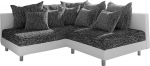 Delife Clovis nurgadiivan, valge / must, Osman, vasakpoolne nurgadiivan, modulaarne